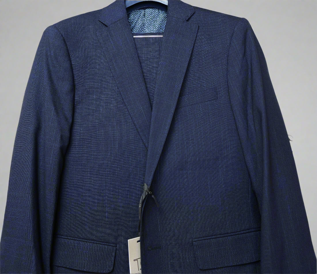 T.O. Boy's Blue On Black TR Suit Small Checkered Pattern TEA1115