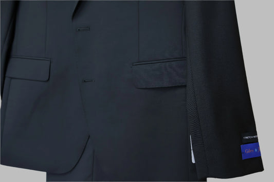 Giles & Jasper Mens Black Wool Stretch Suit