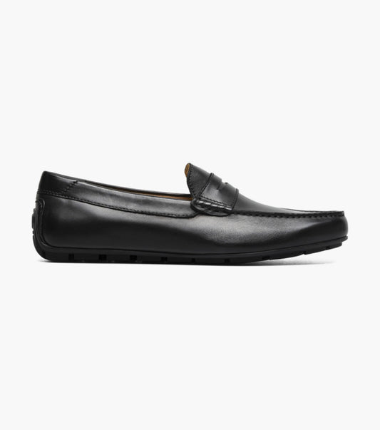 Florsheim Mens Shoe Motor Smooth Moc Toe Penny Driver Black 13419