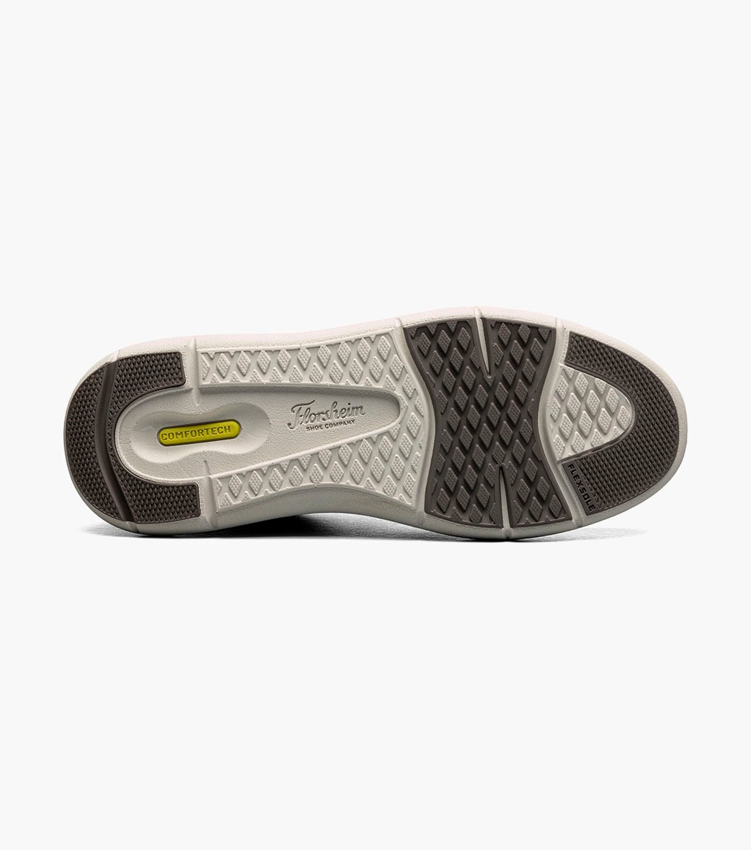 Mens Florsheim Slip On Sneaker FLEET Perf Toe Elastic Black Sneaker 14443-001