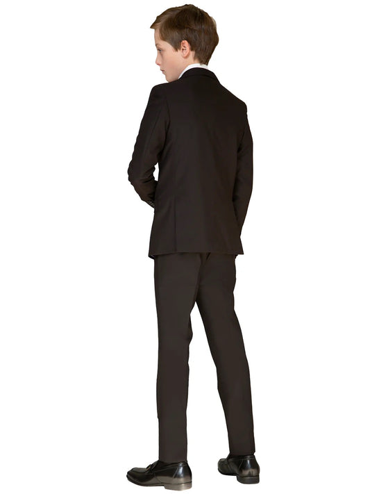 T.O. Collection Boys Black TR Suit 3822-36