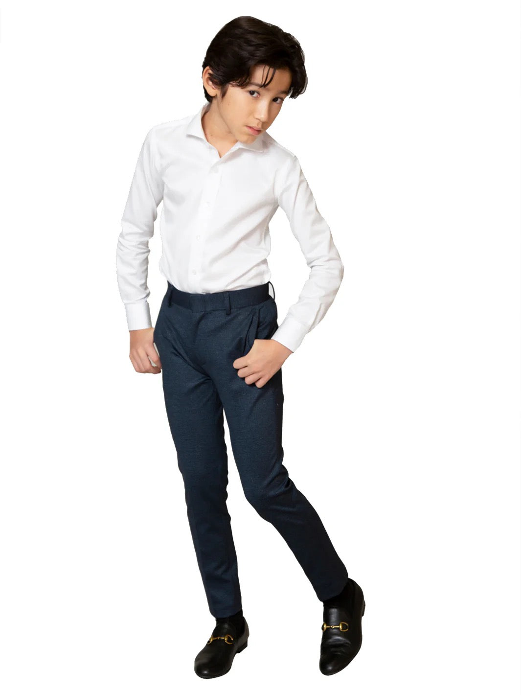 TO Boys Fancy Navy Soho Stretch Dress Pants 9131-6