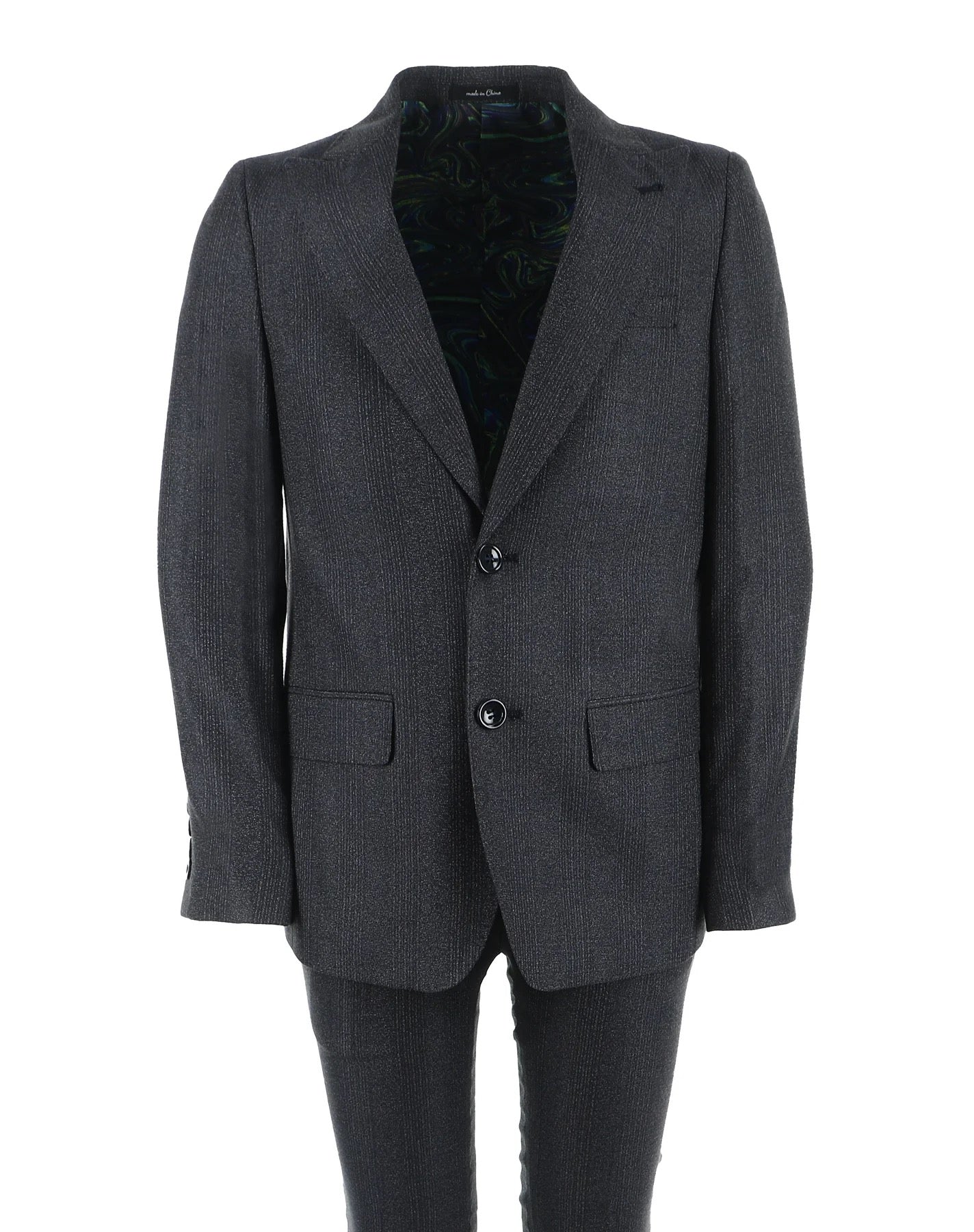 TO Boys Grey TR Suit-Intricate Weave Pattern Peak Lapel T2B3331-PK