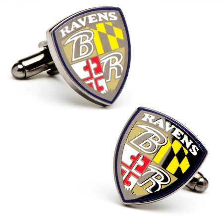 Gunmetal Baltimore Ravens Cufflinks