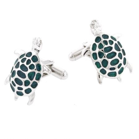 Green Enamel Turtle Cufflinks