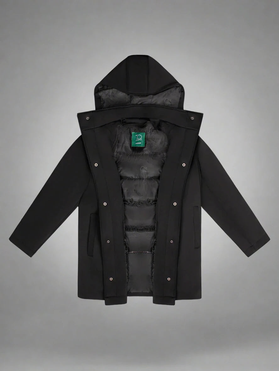 T.O. Mens Jackson Black Puffer Coat For Rain Or Cold