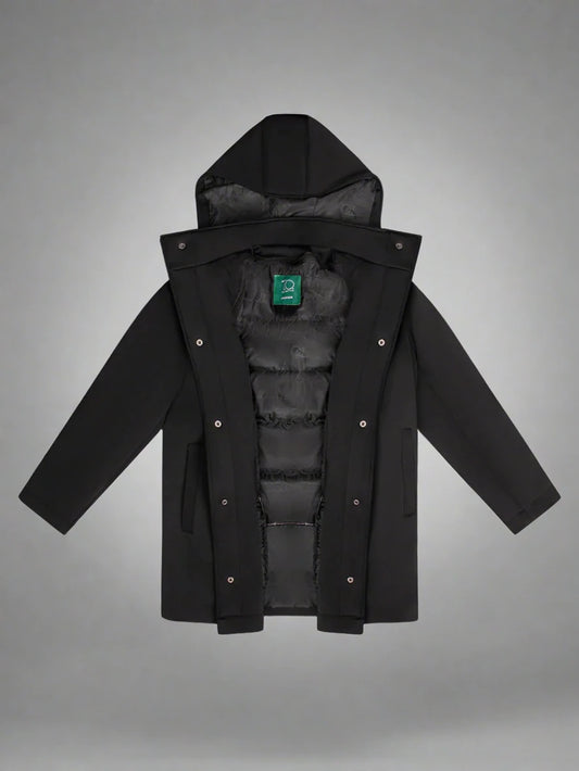 T.O. Mens Jackson Black Puffer Coat For Rain Or Cold