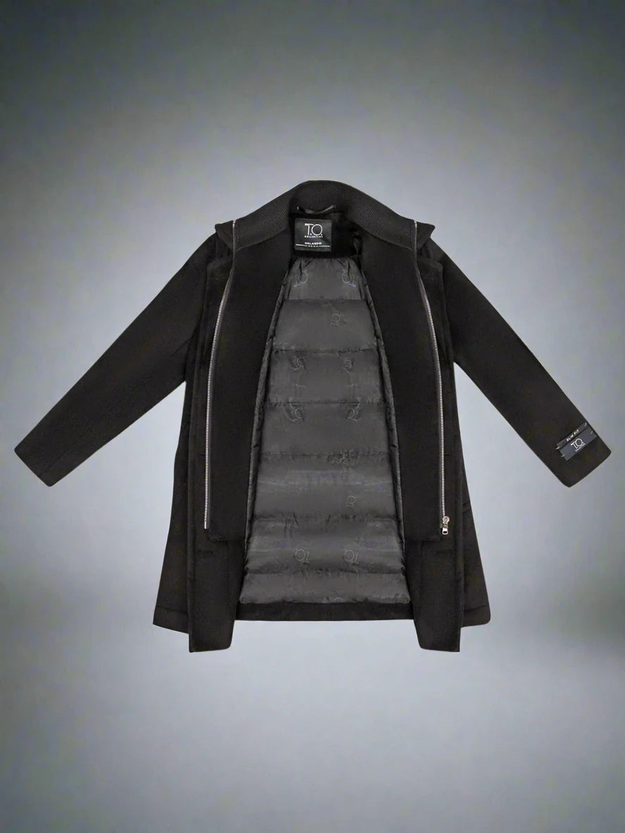 Boys Orlando Duck Down Filled Wool Winter Coat-Black