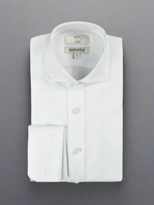 TO Purple Label Boys Cuff links White Shirt Twill Weave