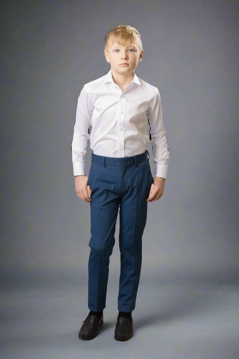 T.O. Boys Heather Blue Soho Stretch Dress Pants