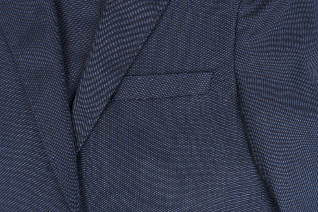 T.O. Boys Husky Fit Navy TR Suit-Birdseye Design Weave