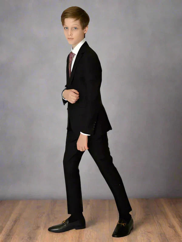 Centrion Boys Deep Black Wool Dress Pants 21600-2410