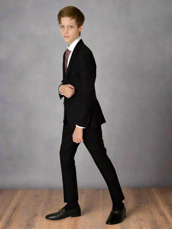 Centrion Boys Husky Fit Black Wool Suit 21600-2410