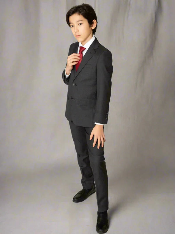T.O. Boys Charcoal TR Suit-Slim/Skinny Fit 1129-602