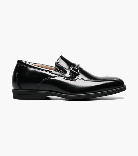 Florsheim Boys Black Loafers With Buckle BikeToe Bit 16540