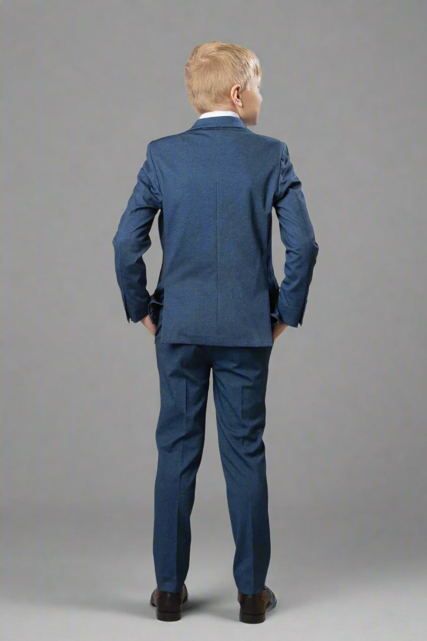 T.O. Boys Heather Blue Soho Stretch Suit-Slim Fit