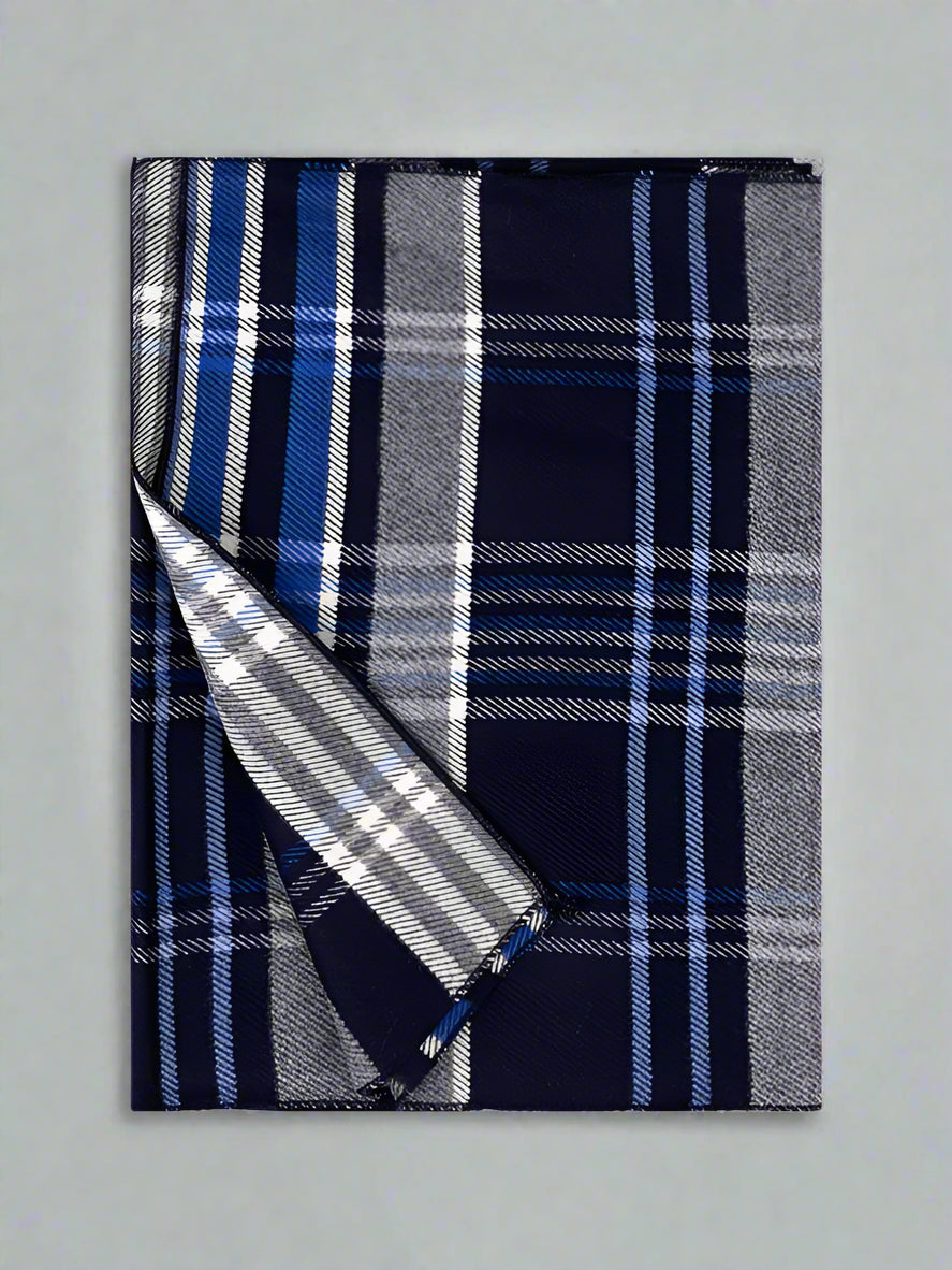 T.O. Collection Scarf-Blue/Gray Plaid TO100-N