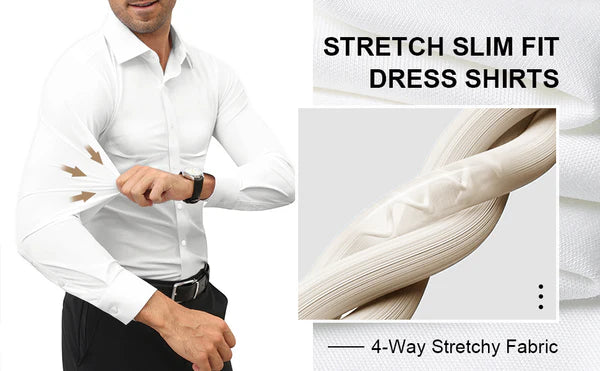 TO Boys Stretch White Shirt-Twill Weave