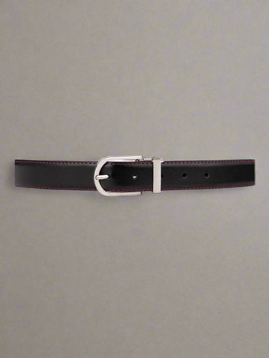 T.O. Boys Leather Belt-Silver Pin Buckle