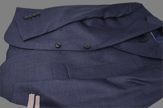 Centrion Mens Wool Suit Steel Blue Subtle Pattern