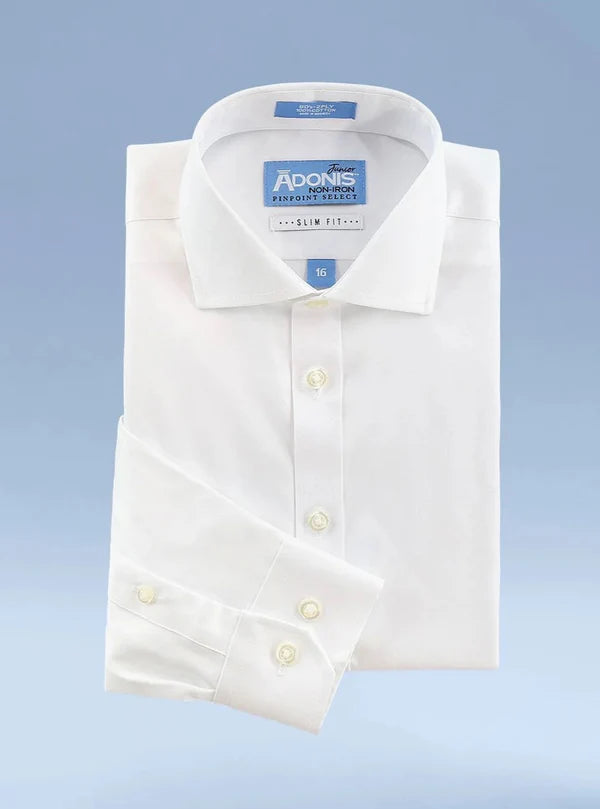 Adonis Boys Long Sleeve Non Iron Shirt-Pinpoint Weave