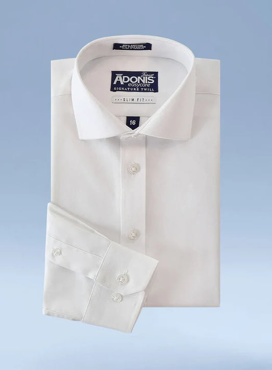 Adonis Boys Long Sleeve Easy Care Shirt-Pinpoint Weave