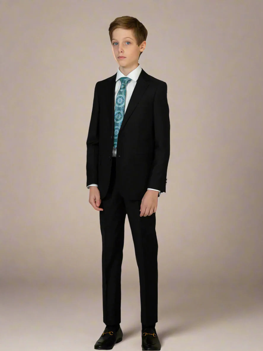 Cardeliano Boys Black Wool Suit 100-1