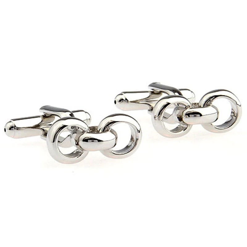 T.O. COLLECTION SILVER CUFF LINKS MINI CHAIN LINK