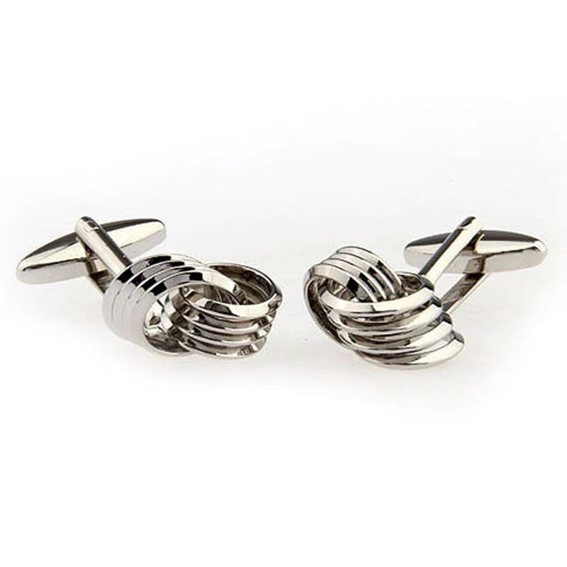 T.O. COLLECTION SILVER CUFFLINKS - SILVER ROUNDED CL-394