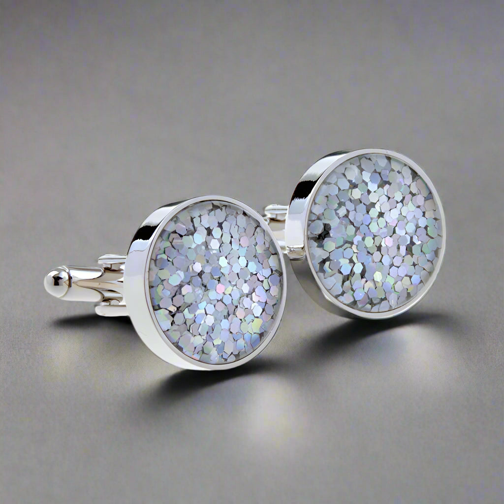 TOM ORR SILVER CUFF LINKS - SILVER ROUND CL-2035