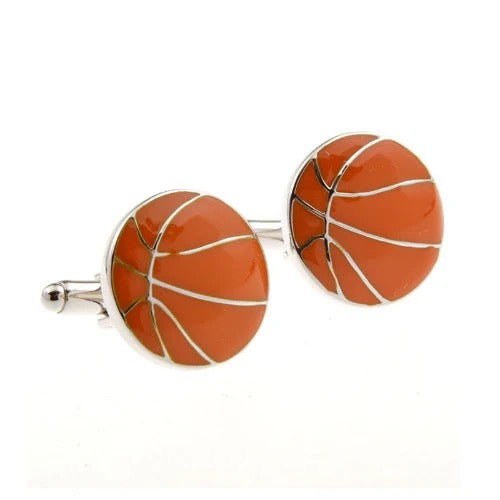 T.O. COLLECTION ORANGE BASKETBALL CUFF LINKS CL-264