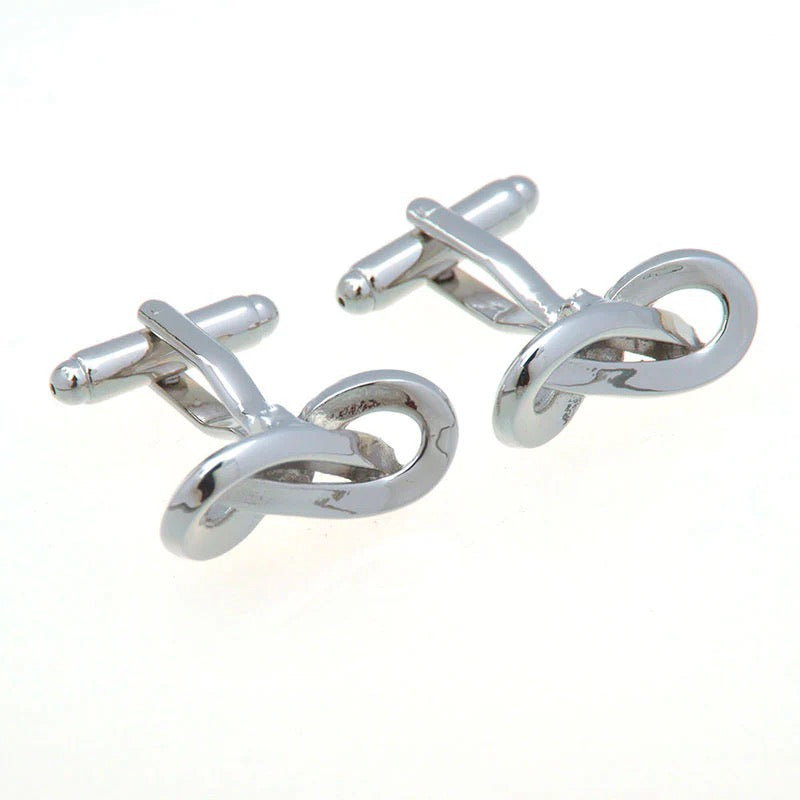 T.O. COLLECTION SILVER LOOP CUFFLINKS CL-398