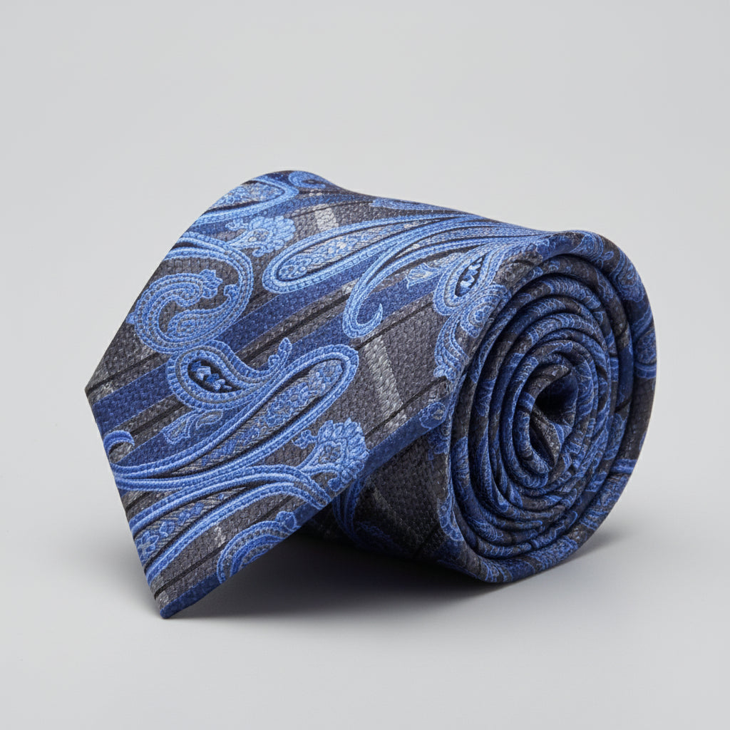 Bruno Piattelli Mens Silk Blue Paisley Tie BRO410