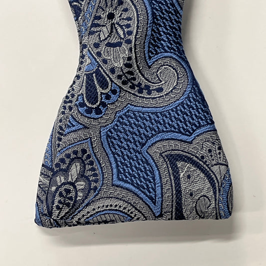 Bruno Piattelli Bow Tie Silk Blue Grey Paisley BT0008
