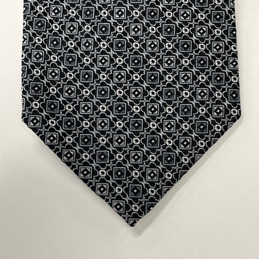 Bruno Piattelli Men's Tie Silk Black Geometric BR0172
