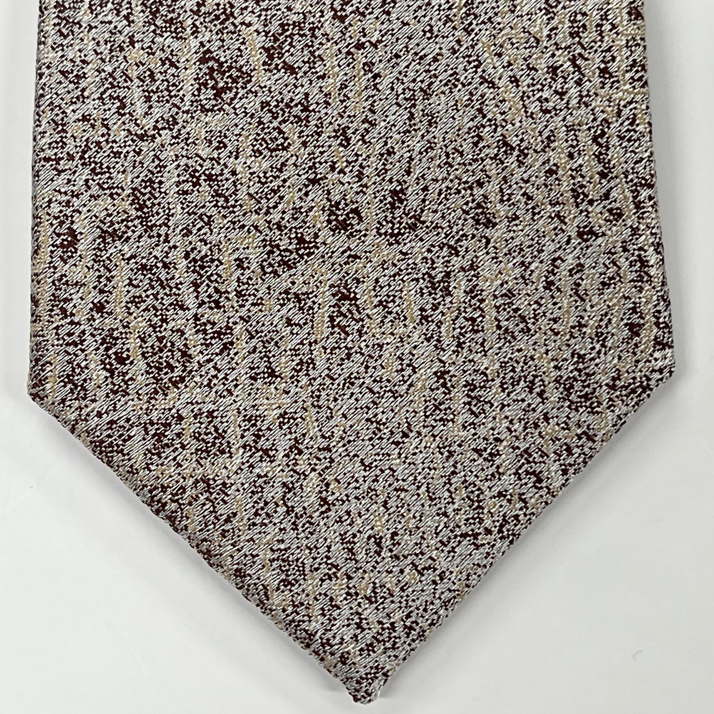 Boys beige and brown textured pattern necktie formal accessory