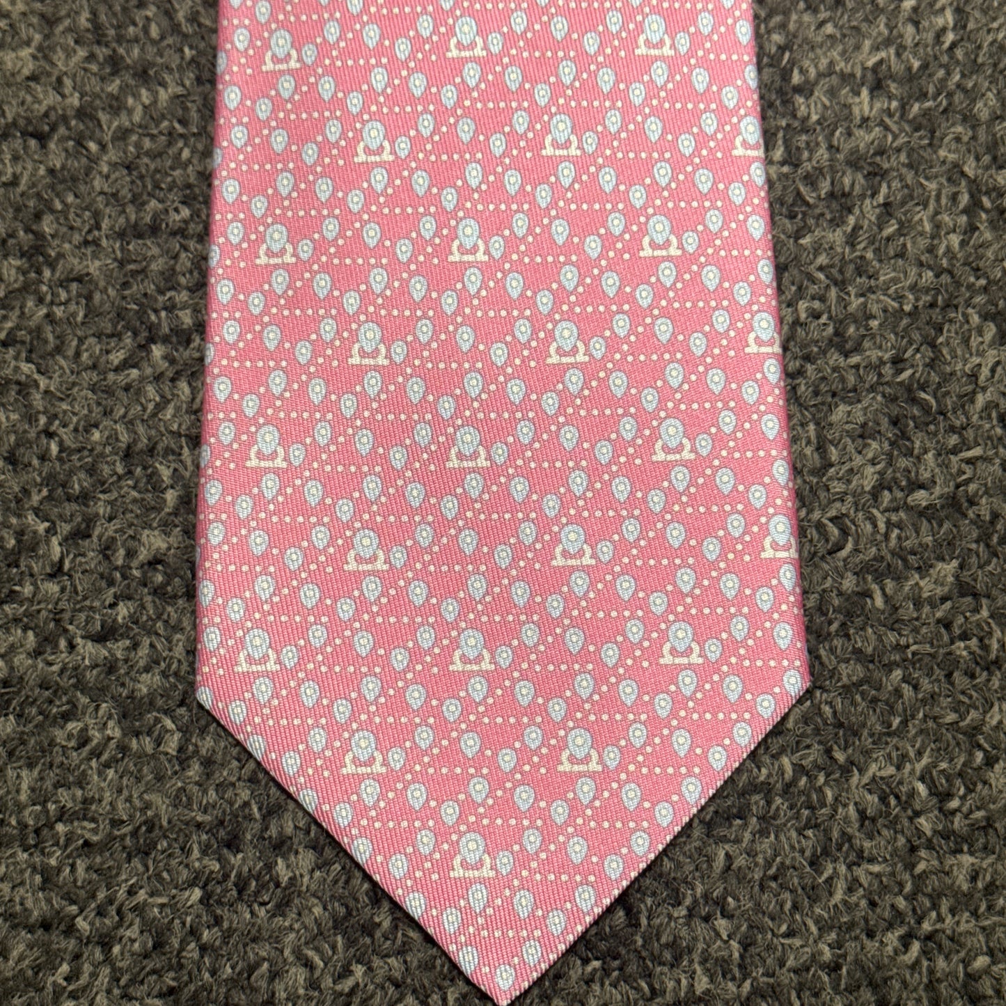 Ferragamo Men’s Tie Silk Classic Pink Gancini
