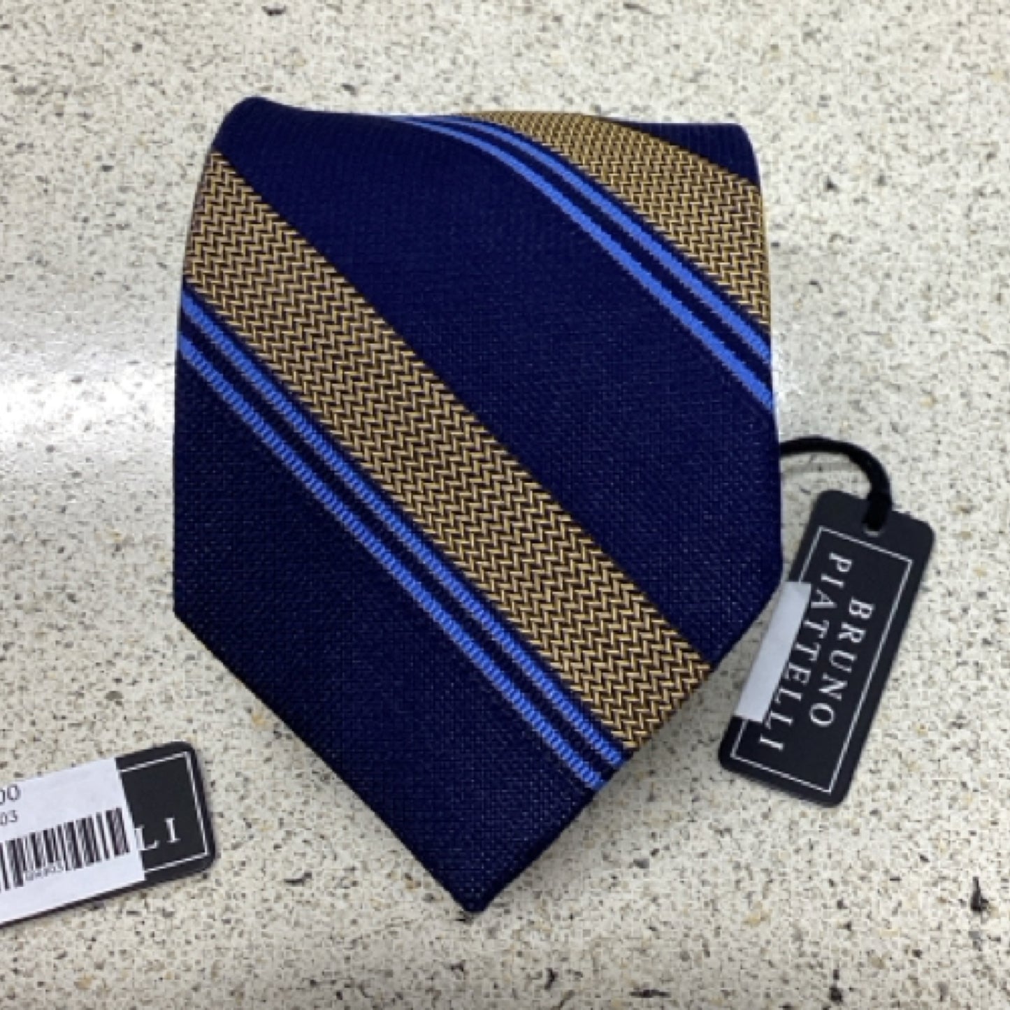 Bruno Piattelli Mens Silk Tie Navy Knit BRO404