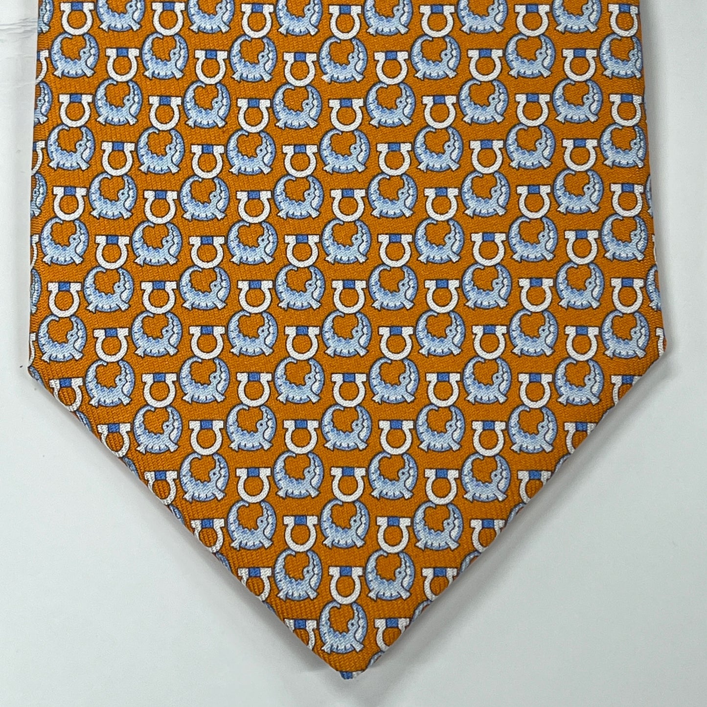 Ferragamo Mens Tie Orange Alligator FR0008