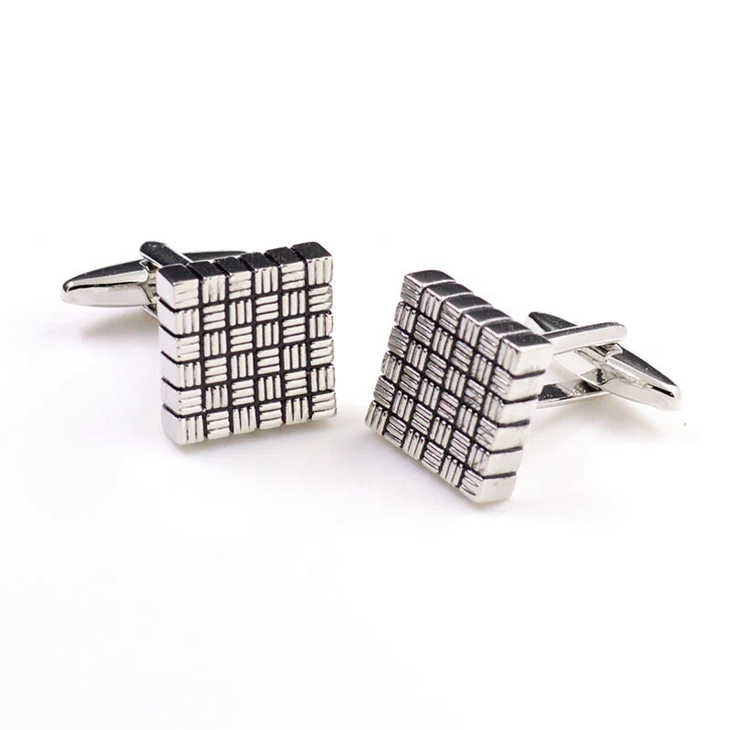 T.O SILVER SQUARE RUBIK'S CUBE CUFF LINKS CL-221