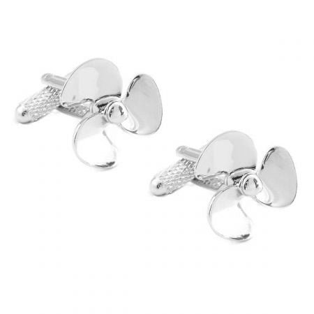 Silver Toned Propeller Cuff Links