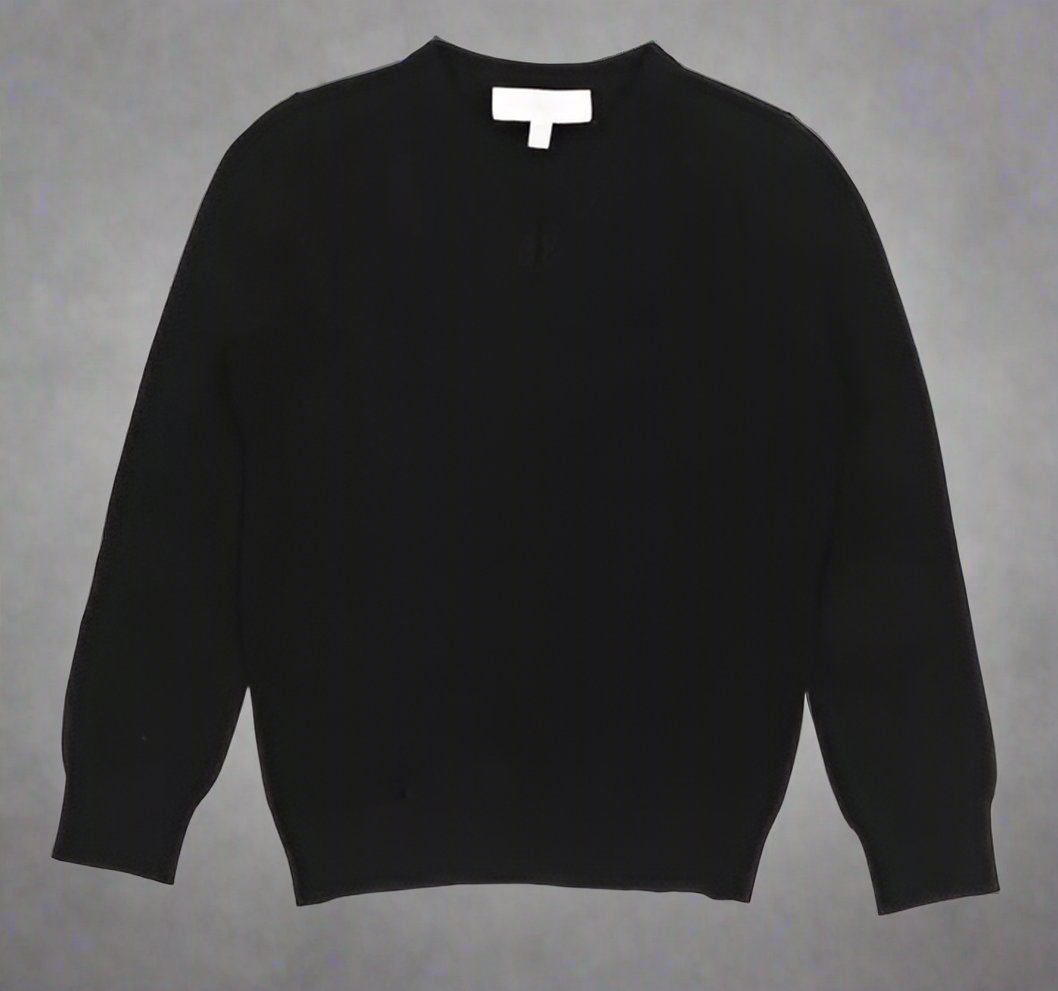 TO Men's V-NECK Pullover Cotton Sweater-Black