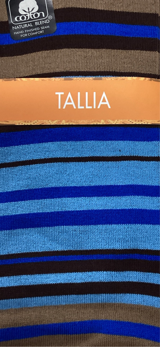 TALLIA Blue Stripes Mens Mercerized Cotton Socks TL013