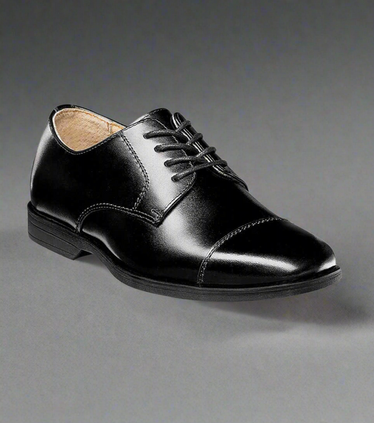 Florsheim REVEAL JR. Boys Cap Toe Oxford Black Dress Shoes