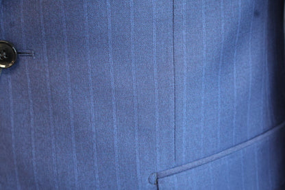 Cardeliano Wool Dark Blue Men’s Suit Blue Pinstripe 100-271