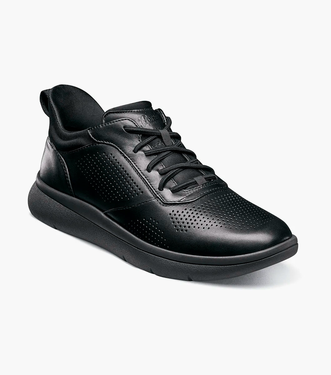 Florsheim Men's Black Sneaker's Fleet Perf Toe Elastic Lace 14443