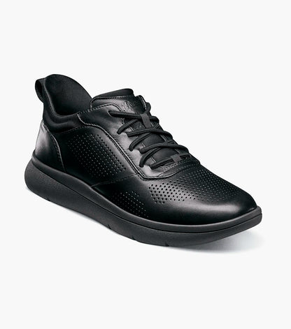 Florsheim Men's Black Sneaker's Fleet Perf Toe Elastic Lace 14443