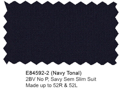 Enzo Tovare Men's Wool Navy Suit Inlaid Pattern E84592-2