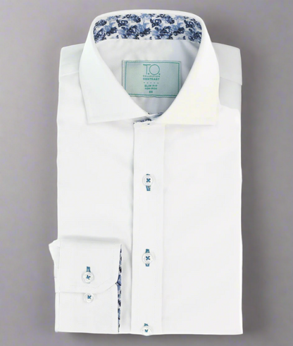 TO Boys Green Label Blue Rose Contrast Shirt