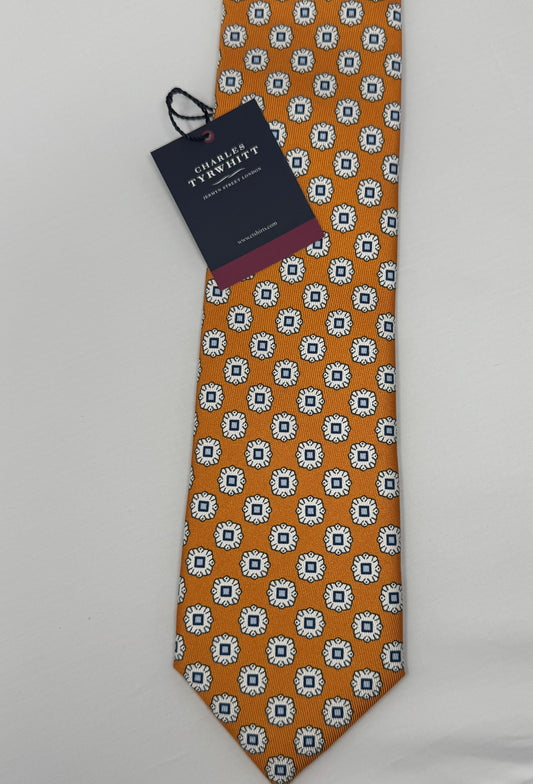 Charles Tyrwhitt Gold Geometric Mens Tie